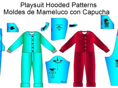 Moldes de mameluco manga larga
