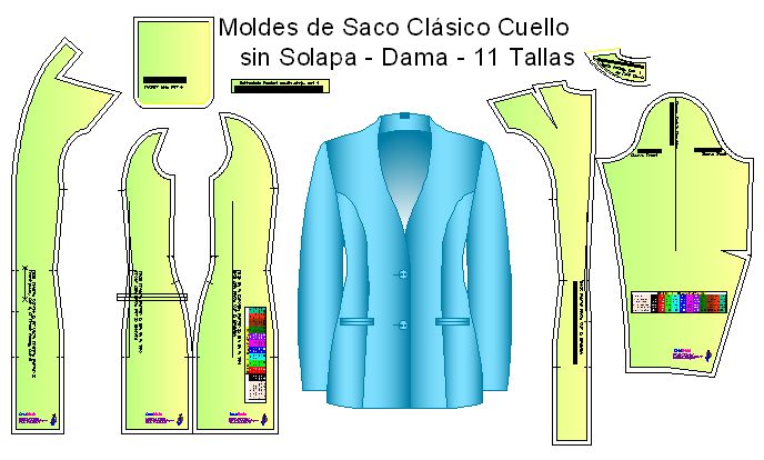 Molderia de saco clasico sin solapa