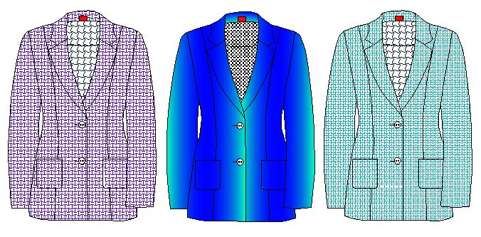 Patrones de sacos corte princesa en color y textura diferentes