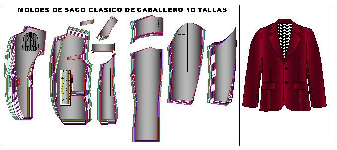 Plantillas para hacer sacos clásicos de caballero
