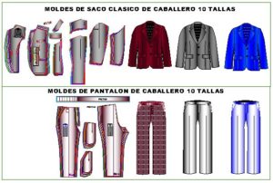 Juego de plantillas de saco clasico de vestir de caballero