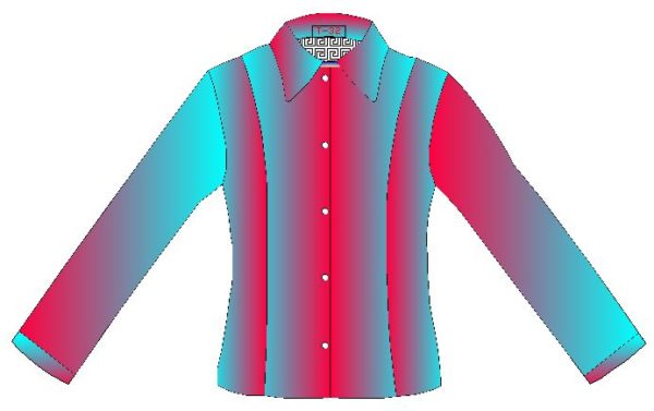 Moldes en 11 tallas de blusa corte clasico princesa