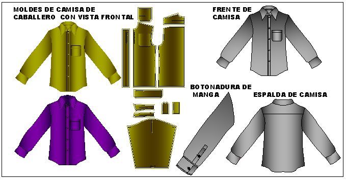 Patrones de camisas con botonadura especial en maga