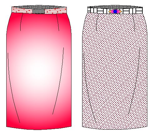 tallaje de falda linea recta