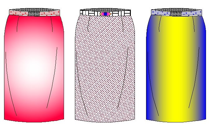 Moldes de falda linea recta de dama