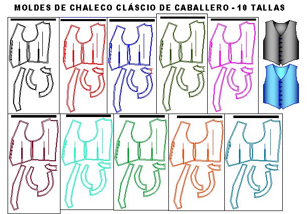 Moldes chaleco clásico de caballero