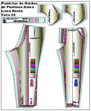 Plantillas de Moldes de Pantalón Clasico Recto de Dama