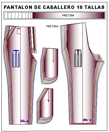 Plantillas de moldes de pantalón clásico de hombre