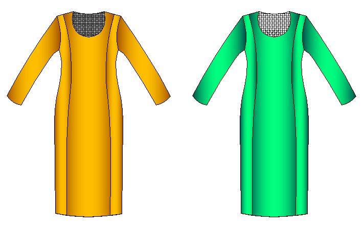 Tallaje de vestido clasico corte princesa de dama