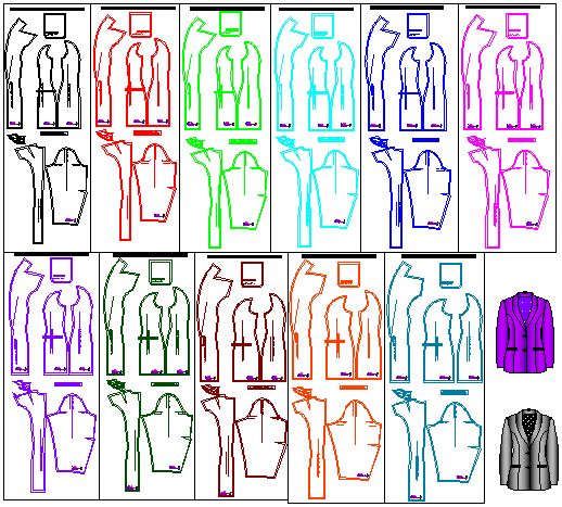 Tallaje de saco clasico estilo cuello shawl de dama