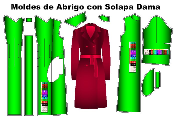 patrones para coser abrigo clasico con solapa para dama