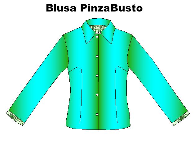 Moldes de blusa con pinza al talle y en busto
