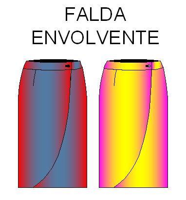 Moldes de Falda Modelo Envolvente Talla 32