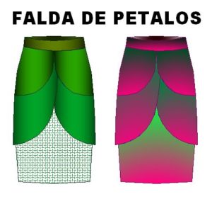 Tallaje para coser falda de petalos en 11 tallas