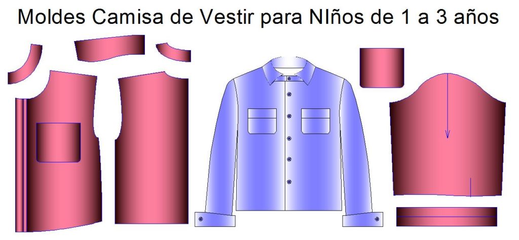 Tallaje de camisa infantil para niños de hasta 3 años de edas