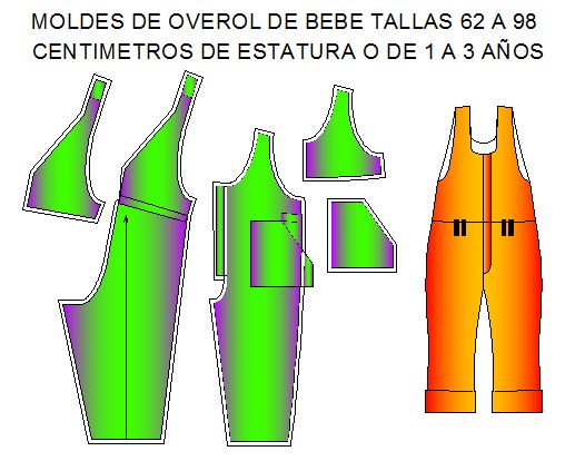 Tallaje de overol infantil