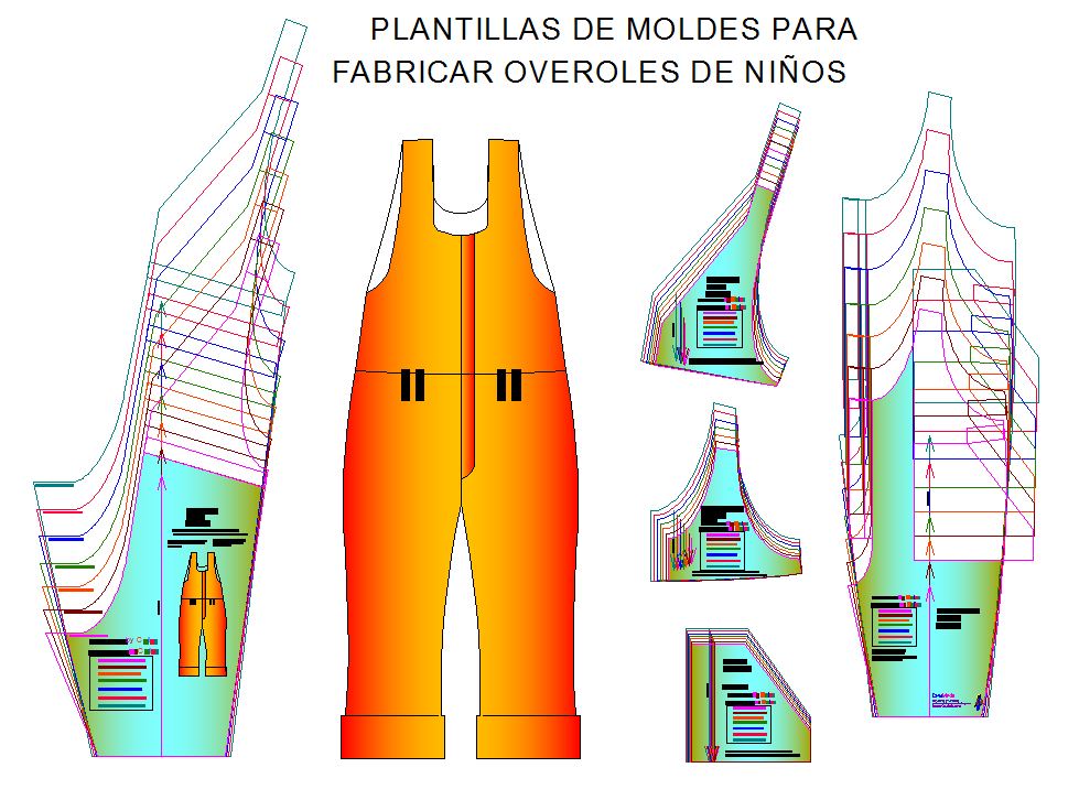 Corrida de tallas en las plantillas de overol infatil