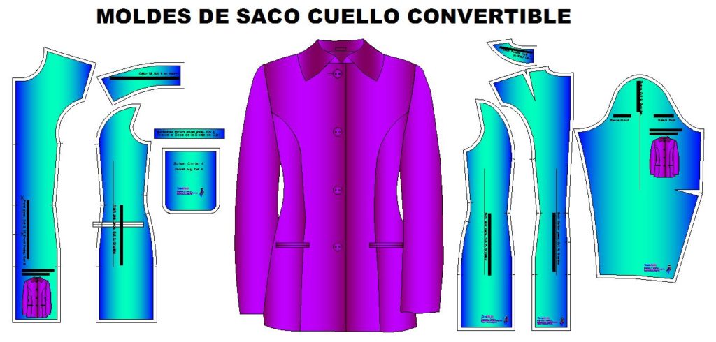 Molderia para costrua de saco clasico cluello convertible
