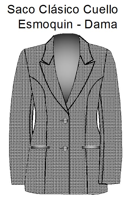 Sacvo clasico de mujer cuello esmoquin
