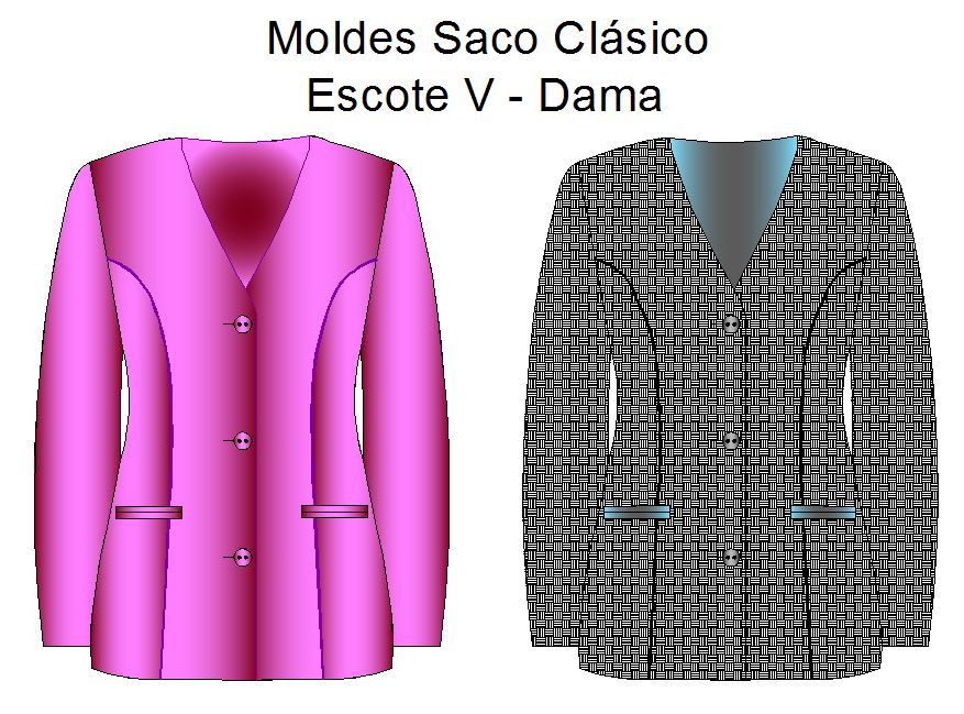 Molderia de saco estilo escote en V de Dama
