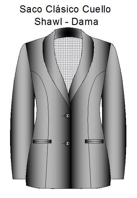 Molderia de saco estilo ceullo shawl de dama