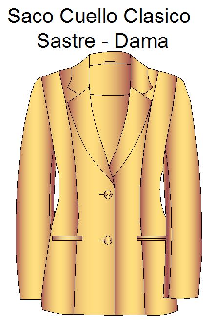 Saco con cuello clasico sastre estilo princesa con corte al hombro