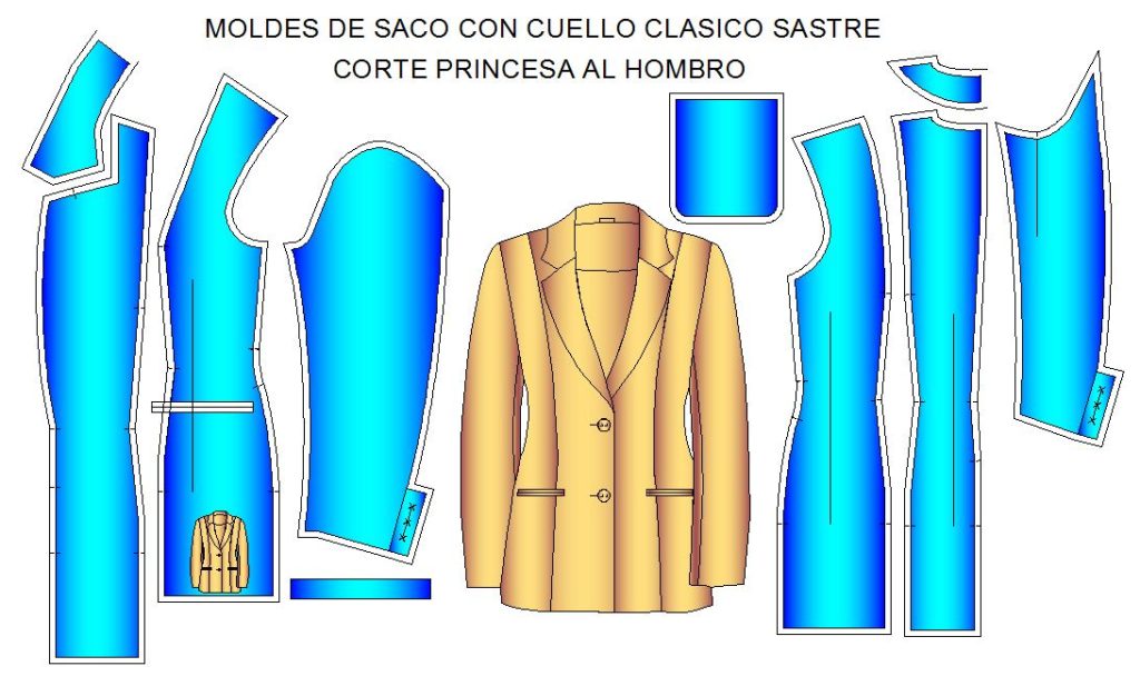 Tallaje de saco cuello clasico sastre