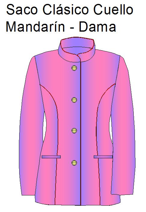 Tallaje de sacos de dama cuello mandarin