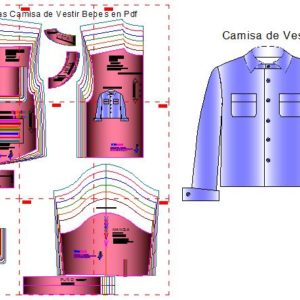 Plantillas de moldes de Camisa de Vestir de Bebe