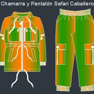 Plantillas de moldes de conjunto safari de caballero