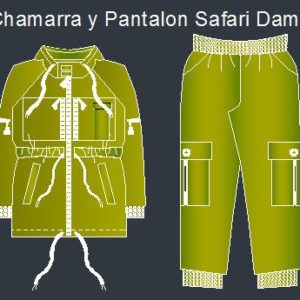 Plantillas de moldes de conjunto safari de dama