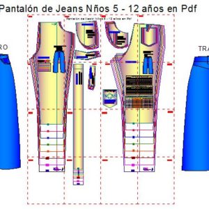 Plantillas de Moldes de Pantalon Jeans de Niño