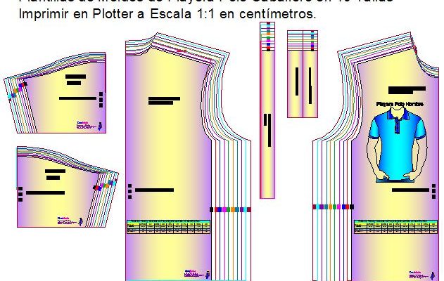 Plantillas de patrones de playera polo