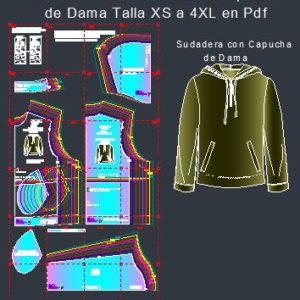 Plantillas de Moldes de Sudadera de Dama