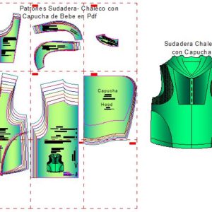 Plantillas de Moldes de Chaleco con Capucha para Bebe
