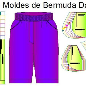 Plantillas de Moldes de Bermudas de Dama