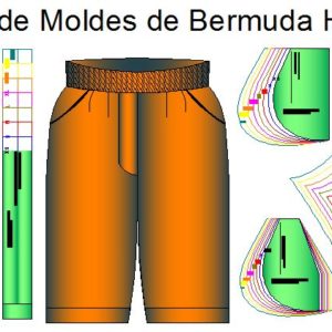 Plantillas de Moldes de Bermudas de Caballero
