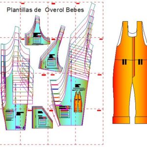 Plantillas de Moldes de Overol de Bebe