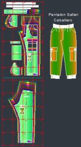 Moldes de pantalón safari de caballero