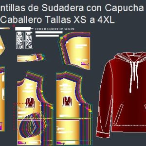 Plantillas de Moldes de Sudadera de Caballero