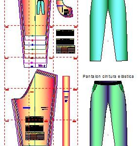 Plantillas de Moldes de Pantalon con Pretina Elastica Infantil