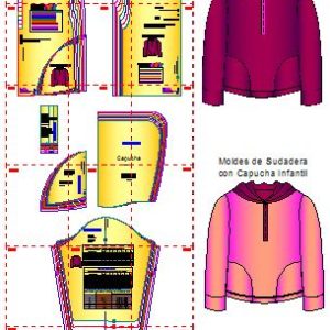 Plantillas de Moldes de Sudadera Infantil con Capucha