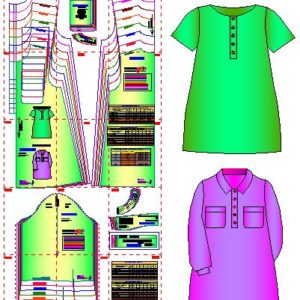 Plantillas de moldes de Vestido Holgado Infantil