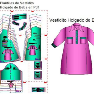 Plantillas de moldes de Vestido Holgado de Bebas