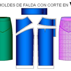Moldes de Falda Corte en V de Dama
