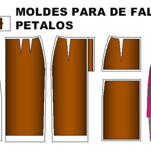 Moldes de Falda de Petalos para Dama