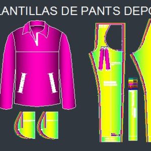 Plantillas de moldes de pants deportivo de dama