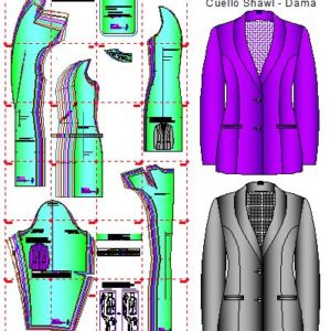 Plantillas de moldes de saco clasico sin solapa para dama